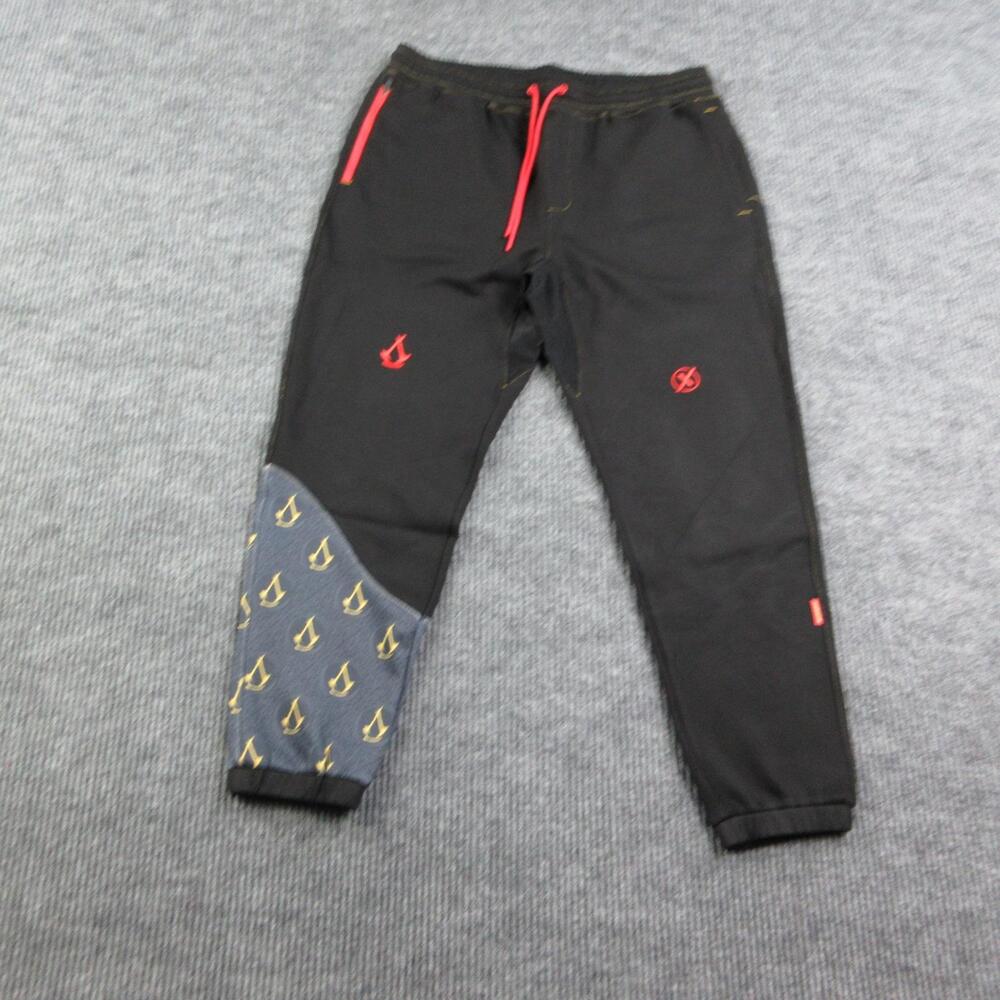 SUPERX Pants Mens 3XL Black Jogger Jersey Assassins Creed Yasuke 35x28.5* NWT